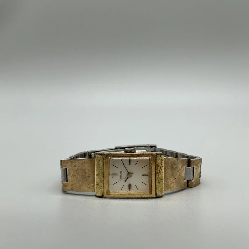 Vintage Seiko Womens Watch 16mm 1104-3409 Gold Silver Two Tone Manual 6.25